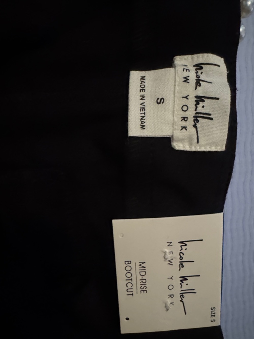 Nicole Miller Black Tailored Trousers with Pearl Chain Accent - Picture 4 of 8